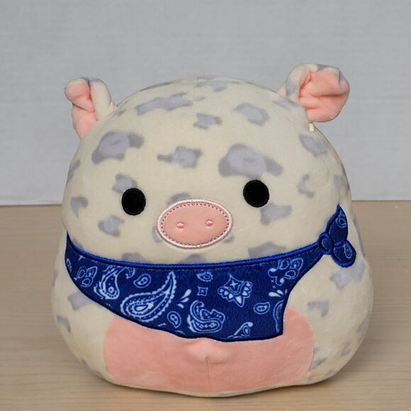 Kellytoy Rosie the Pig 2021 Squishmallow With Dark Blue Bandana Plush Toy 8 in - Picture 6 of 12